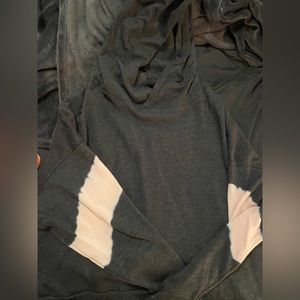 Oversized hoodie. Sleeves have light pink tie dye